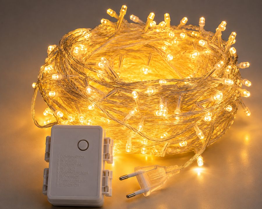 Warm white decorative LED string light with controller