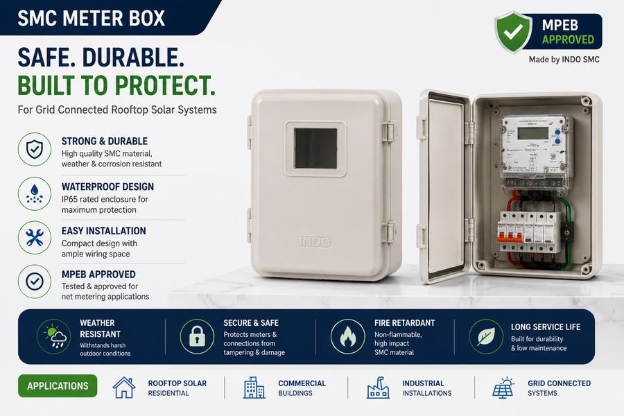 SMC meter box for grid-connected rooftop solar systems